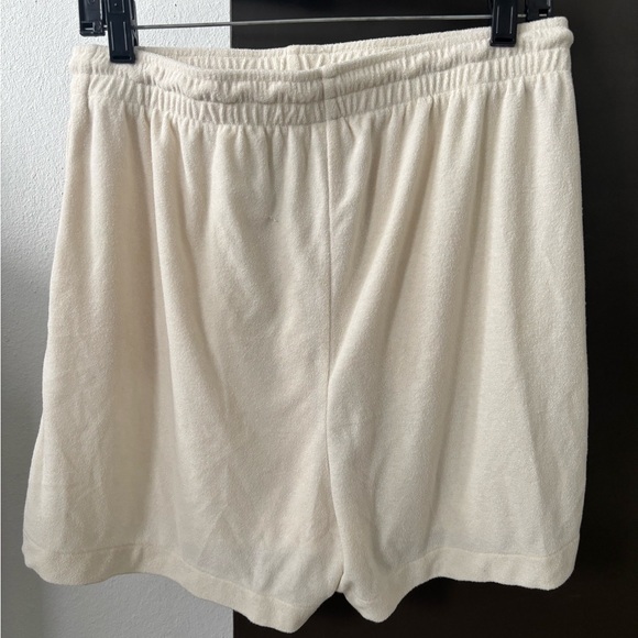 H&M Cream Terry Cloth Drawstring Shorts - Size M - Comfy Lounge - Picture 2 of 3